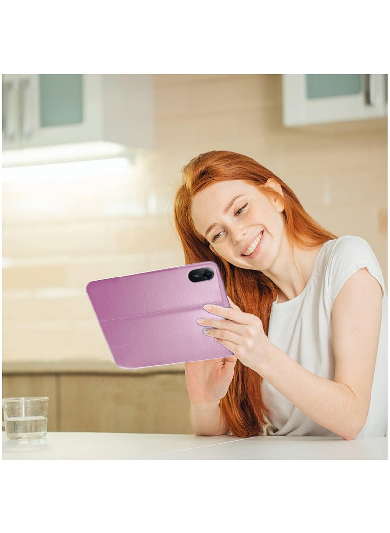 بيتر غطاء واقٍ لهاتف Xiaomi Redmi Pad 2 2025 (11.0 بوصة) من الجلد الصناعي الكلاسيكي مع حامل ثلاثي الطي (TCFPSR) - وردي فاتح - Image 4